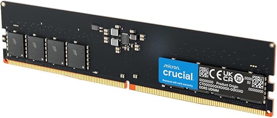 Crucial 8GB DDR5 RAM, 5600MHz (or 5200MHz or 4800MHz) Desktop Memory, UDIMM 288-Pin, Compatible with 13th Gen Intel Core and AMD Ryzen 7000 - CT8G56C46U5