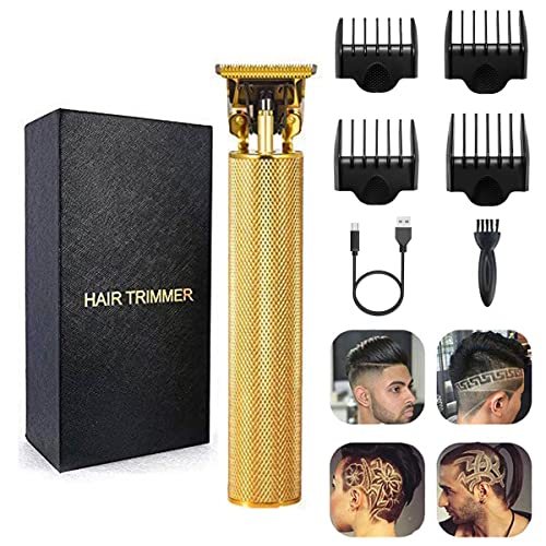 Professional Hair Clippers for Mens Zero Gapped Cordless Hair Trimmer Professional Haircut & Grooming Kit for Men Rechargeable LED Display Gold