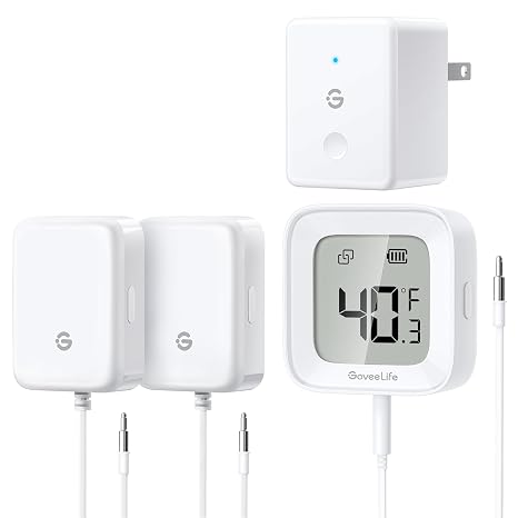 GoveeLife Refrigerator Freezer Thermometer Bluetooth Temperature Sensor with Alarm, Smart APP Alerts for Fridge/Freezer/Pool/Tub