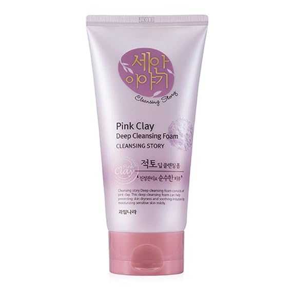 Kwailnara Cleansing Story Natural Facial Deep Foam Cleansing - Pink Clay