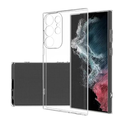 Coverzone Samsung Galaxy S23 Ultra ile uyumlu Kılıf Süper Esnek Yapılı Toz ve Kirden Koruyan Silikon Samsung Galaxy S23 Ultra ile uyumlu Süper Şeffaf Kapak