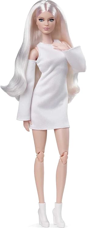 Mattel Barbie GXB28 Looks Platinum Blonde Doll, 6 Years and Up, White