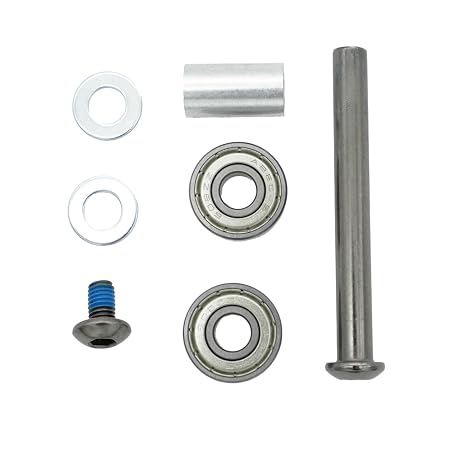 Henmnii 8-Inch Rollator Front Wheel Axle Repair Kit Includes 608Z Bearings, Bolt, Shaft, Spacer, Washers Replacement Hardware Set for Mobility Walkers