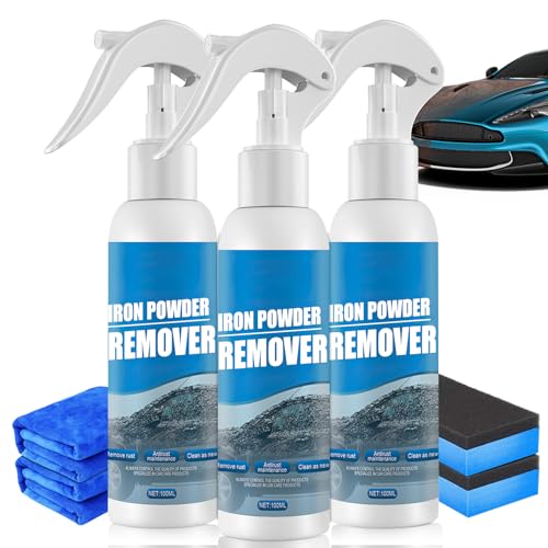 Car Rust Removal Spray,Iron Powder Remover,Rustout Instant Remover Spray,Multifunctional Paint Cleaner Car Maintenance Powder Spray Rust Remover Iron Cleaning,Iron Powder Remover for Car 3PCS100ML