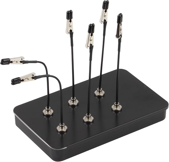 Metal Model Painting Stand Base and 15Pcs Bendable Alligator Clip
