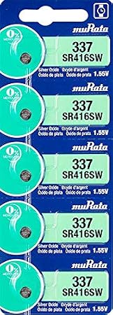 Murata 337 SR416SW Battery 1.55V Silver Oxide Watch Button Cell (15 Batteries)