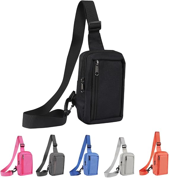 Crossbody Sling Bag for Men, Cell Phone Shoulder Pouch, Women Men Crossbody Sling Backpack Sling Bag Travel Hiking Chest Bag Daypack Casual Satchel Backpack Universal Crossbody Wallet Phone Bag, Black