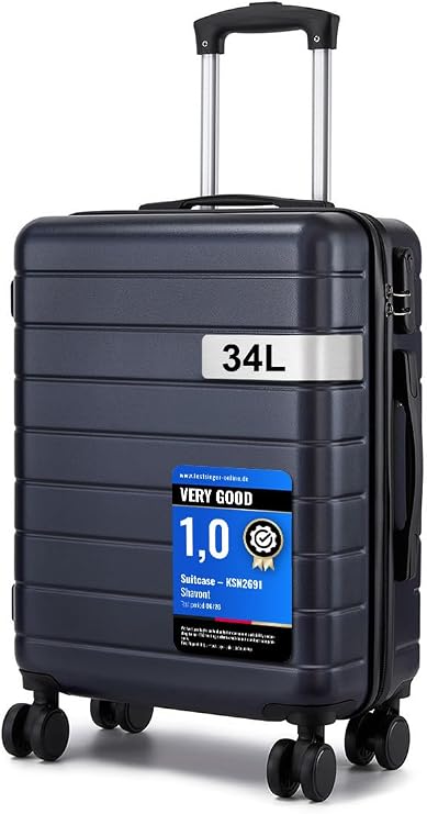 20 Inch Cabin Suitcase 55x40x20cm Carry on Hardshell Luggage(Navy) | Hand Travel Trolley for Ryanair & easyJet, with Combination Lock and 360° Silent Spinner Wheels for Short City Trips