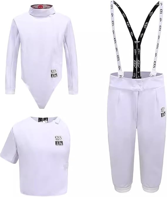 Left Hand 3-Piece Fencing Suit 350N, Vest/Pants/Jacket Fencing Protective Uniform, for Foil/Epee/Sabre Fencing Gear(30#)