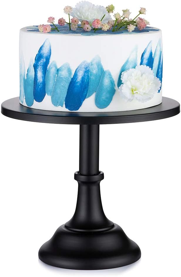 NUPTIO Cake Stand Display Halloween: Metal Cupcake Holder Black Food Risers for Party 9.84 Inch  25cm Treat Pedestal Plates Board Tiered Dessert Stands Set for Party Birthday Event