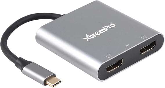 USB C to Dual HDMI Adapter 4K @60hz,HDMI Splitter for Dual Monitors,Compatible with Windows Systems