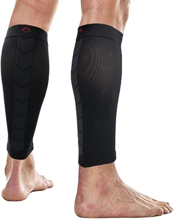 365 Calf Guards/Sleeves (PAIR) 20-30mmHg - For Sports Recovery, Shin Splints, Medical, Work, Flight - Running, Cycling, Gym