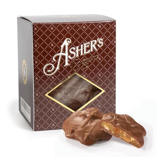 Ashers Chocolates, Pecan Caramel Patties, Milk Chocolate Caramel Patty, Gift Box, Small Batches of Kosher Chocolate, Family Owned Since 1892 Original, 12oz