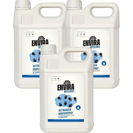 Envira Bettwanzenspray 3 x 5 Liter - mit Langzeitwirkung gegen Bettwanzen Bettwanzen Spray für Wohnung Hotel und Matratzen - Mittel gegen Bettwanzen auch auf Reisen einsetzbar