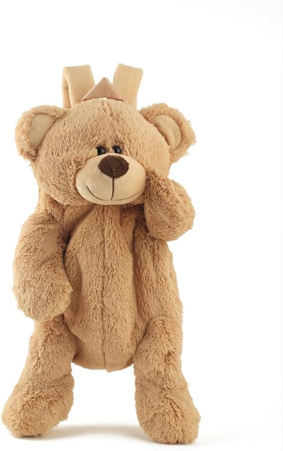 Cute Fuzzy Bear Backpack Stuffed Animal Backpack Kawaii Bunny Backpacks Fluffy Shoulder Bag Casual Daypack for Girls (Khaki)