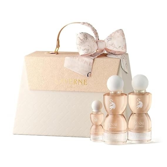 Sense Forever Collection Gift set, Eau De Parfum by Laverne and Georgina Rodriguez. Two 75 ml perfumes, one of which is a hair spray, and 10 ml bag small perfume for your bag