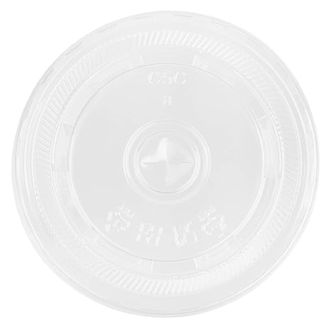 Karat C3000 95mm Diameter PET Plastic Flat Lids - 2,000 ct