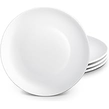 Ceramic Dinner Plates Set of 4, 10 inch White Ceramic Plates, Round Porcelain Dinner Plate Serving Dishes for Kitchen Microwave, Oven, Dishwasher Safe