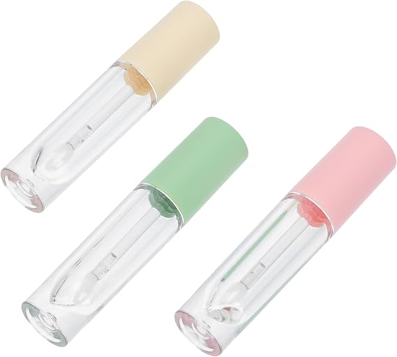 3pcs 3.5ml Empty Lip Gloss Tubes Refillable Lip Glazes Bottles with Leak-proof Cover and Easy to Store Design Indoor Use Random Color