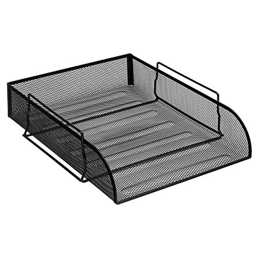Osco Mesh Letter Tray Scratch-Resistant Stackable Front-Load Portrait Foolscap Black Ref LT-SSP B