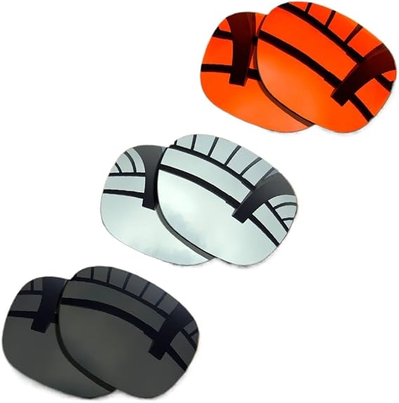3 Sets Polarized Lenses Replacement for Oakley Enduro 100% UV Protection-Solid Black&Chrome Mirrored&Red Mirrored