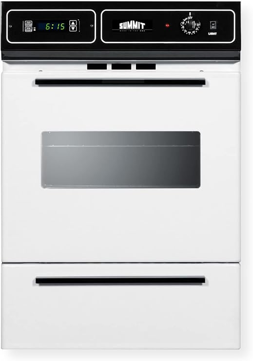Summit 24" Gas Wall Oven, White- WTM7212KW | Made in the USA, 2.92 cu.ft. Capacity Gas Oven, Sized to fit 34 1/8" H x 22 3/8" W cabinet cutouts.