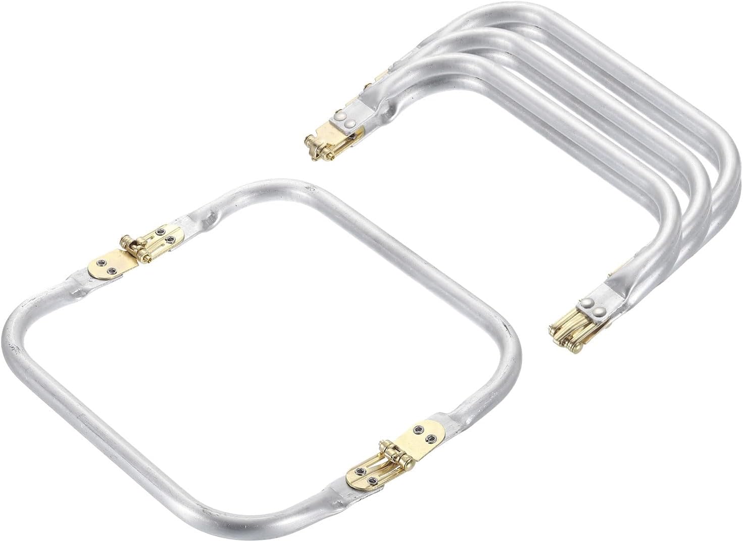uxcell Metal Purse Frame 7 in, 4 Pcs Rectangle Frame Kiss Lock, Bag Frame Hardware Replacements for DIY Purse Handle Bag Making, Clutch Coin Purse Frames