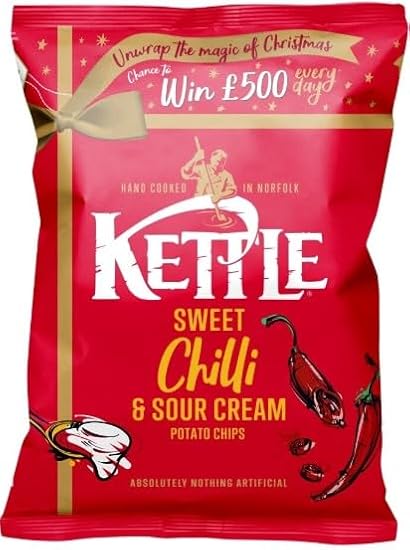 6 x Sweet Chilli & Sour Cream Potato Chips 130G Hand Cooked Potato Chips "Deliciousness that brings a smile" Gift Hamper For All Occasions