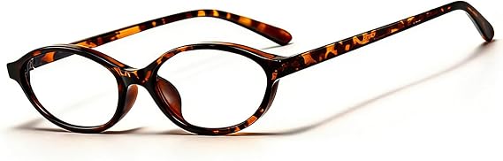 Oval Blue Light Glasses for Women Men, Leopard Oval Cat Eye Clear Lens Glasses, Lightweight PC Frame Computer Screen Glasses for Gaming, Office, Study, Fashion Eyewear