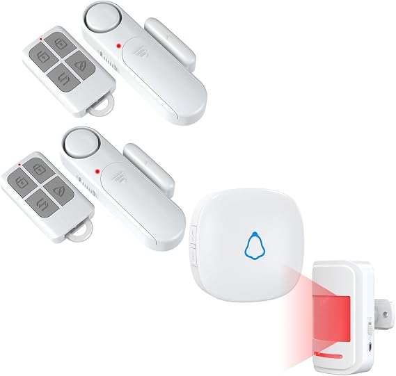 Bundle: 2 Pack Door Alarms When Opened for Kid Safety/Home Security and Motion Sensor Door Chime