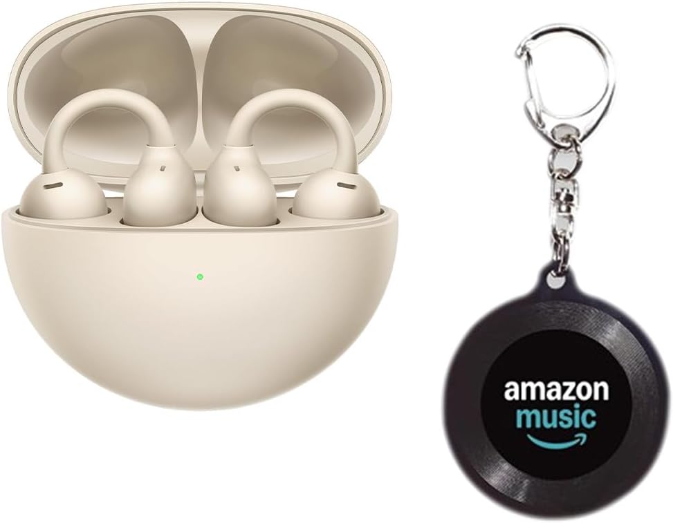 HUAWEI FreeClip Wireless Earbuds, Bluetooth Open Ear, Ear Cuff Type, Beige  Exclusive, Keychain, Music Keychain, Blue, Free
