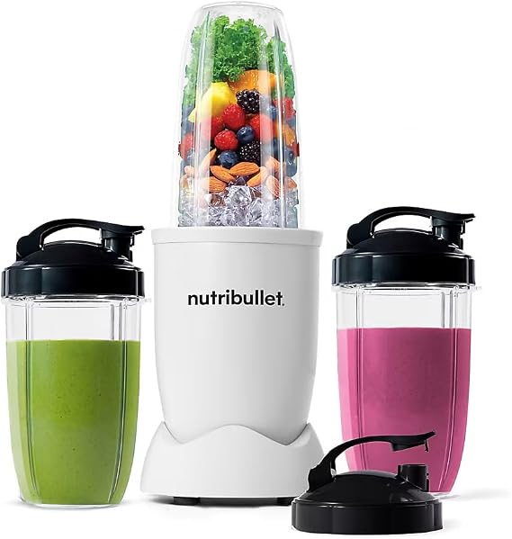 Nutribullet Pro Personal Blender, Shakes, Smoothies, Food Prep, and Frozen Blending, 32 Ounce Cup, 24 Ounce Cups, Flip-top Travel Lids, 900 Watt, Matte White