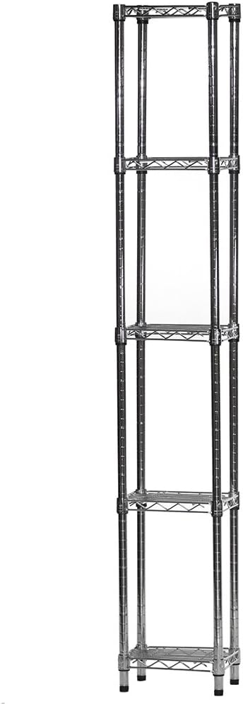 Shelving Inc. 8" d x 12" w x 54" h Chrome Wire Shelving with 5 Tier Shelves