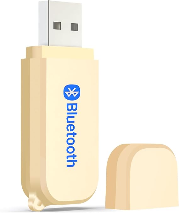 USB to Bluetooth Car Kit,Wireless Audio Adapter, Music Receiver for Home,Car Stereo Sound System,Portable Speskers,(Aux in) with 3.5mm Cable (H222 Golden)