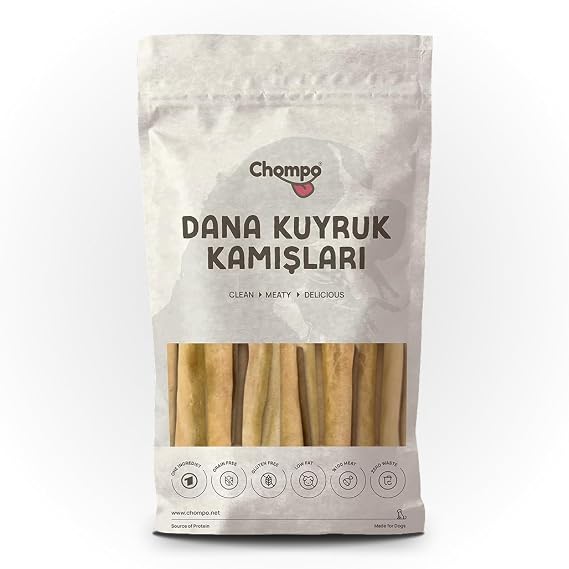 Chompo Dana Kuyruk Kamış 100% Doğal Katkısız Köpek Ödül Maması 100 Gr (12) | Tek İçerik