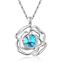 Love Heart Pendant Necklace White Gold Plating Crystals Necklace For Wife Girlfriend or Mothers Idea Gift For Special Women in Life
