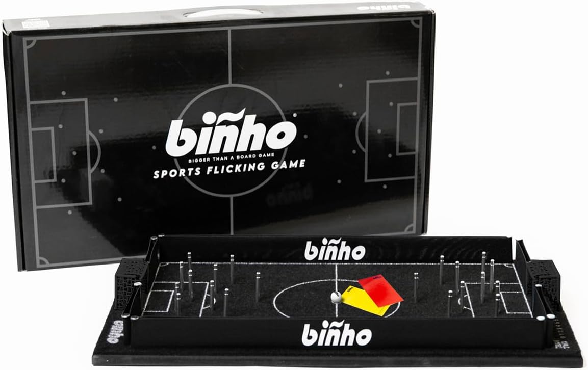 Binho Board Classic Board Game - Fast Pace Finger Flick Pinball Family Board Game - Portable Tabletop Sports Game Set for All Occasions
