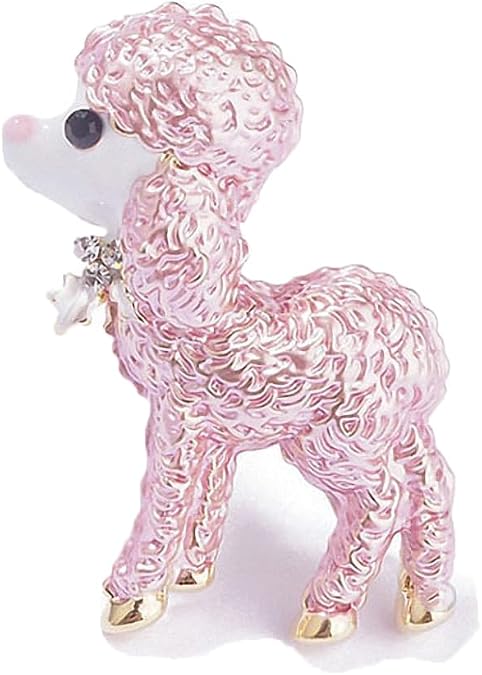 Sparkling Rhinestone Poodle Dog Brooches Women Christmas Animal Brooch Pins