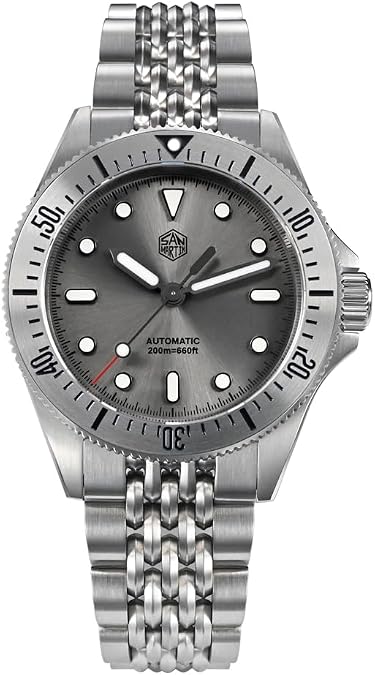 San Martin Men Watch 38.8mm Automatic Mechanical Wristwatch 20ATM BGW-9 Luminous Sapphire NH35 120 Clicks Steel Bezel