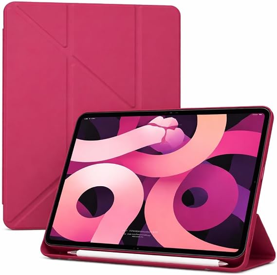 UnDePlus iPad Air 11inç M4/M3/M2 2026-2024 ile uyumlu Kılıf Kalem Bölmeli Trifolding Case Clementıne