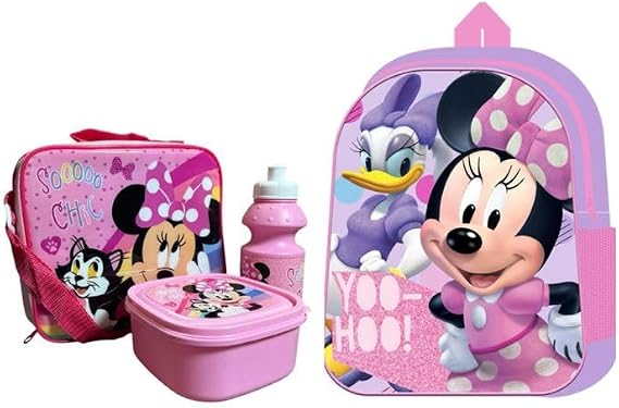 Official Licensed Kids 4-Piece School Set Backpack, Lunch Bag, Water Bottle & Snack Box Back to School Bundle for Boys & Girls