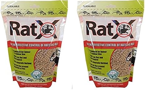 EcoClear RatX Pellets, 2 Pack of 1 Pound Each, Pet Safe Rodent Extermination