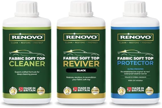 Renovo Fabric Soft Top Restoration Kit - Black – 500 ml
