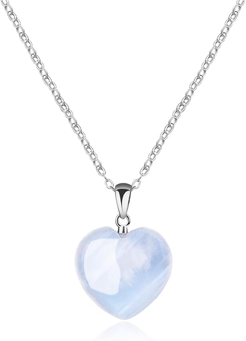 GAVU 925 Sterling Silver Moonstone Crystal Necklace