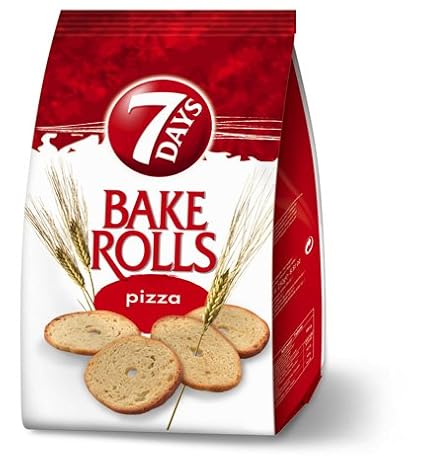 7 Days Bake Rolls From Greece with Pizza Flavor - 10 Packs X 160g (5.7 Ounches Per Pack)