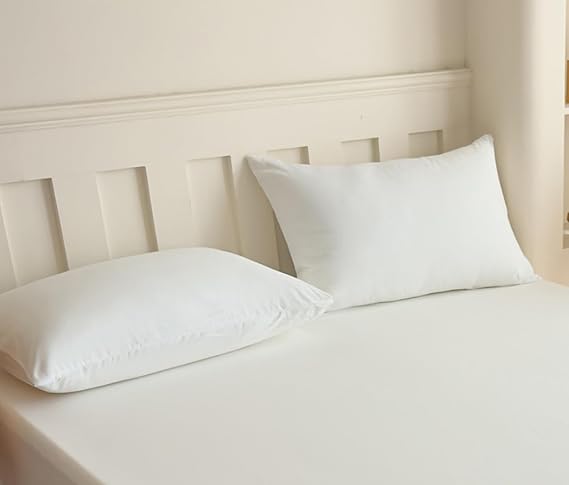 Lukery Bedding Pillow Cases 2 Pack 48x74/50x75cm, Solid Color Soft & Smooth Pillow Covers, Breathable Pillowcases, Wrinkle, Fade & Stain Resistant (White 01,48x74cm)