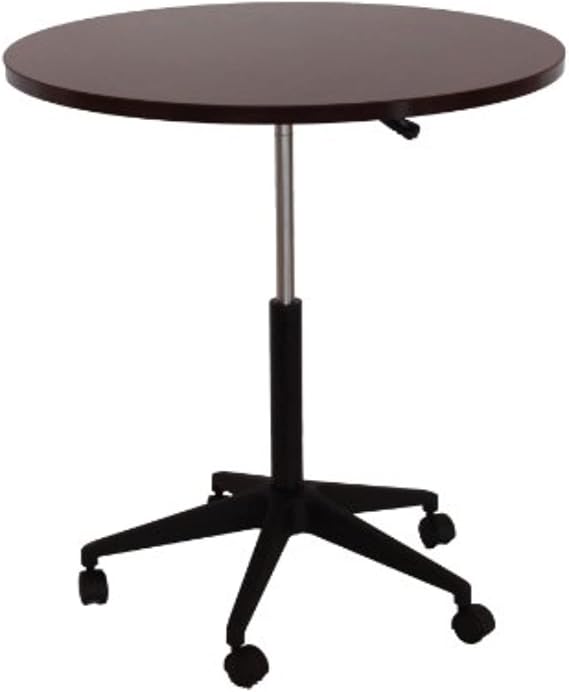 "Boss Office Products Mobile Table, 32"", Round, Mahogany" (N30-M)