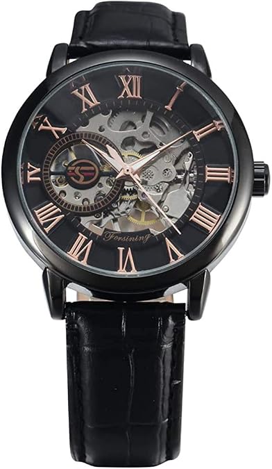 MASTOPMens Mechanical Automatic Watches Top Brand Luxury Retro Hollow Design Leather Skeleton Mechanical Men Watches