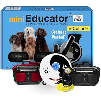 Educator ET-302 Zen Mini E Collar for Dog Training with Remote - 12 Mile Range, Waterproof, 100 Blunt Stimulation Levels, Tone or Vibration Mode, Night Light for Small, Medium & Large Dogs 2 Dogs