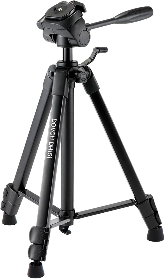 60 Tripod for Laser Level, DH151 | Durable, Aluminum, 1/4"-20 Screw Mount, Adjustable Height, Bubble Level, For Camera, Phone Stand